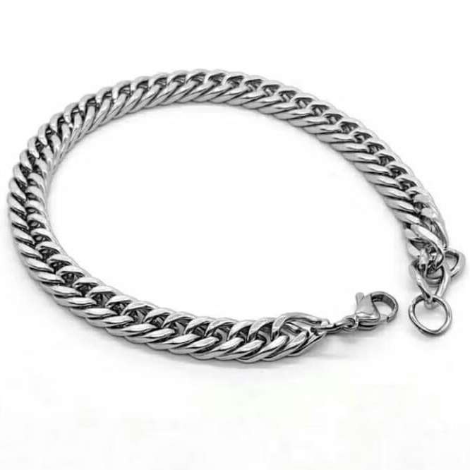 Gelang Titanium Pria/Gelang 5Mm Rantai Kotak/Berkualitas Selamanya