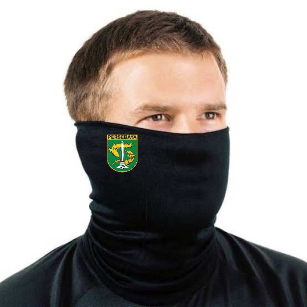 masker buff persebaya surabaya logo sablon dtf
