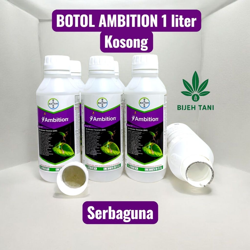 Botol Kosong Ambition 1 Liter Serbaguna Plastik Tebal untuk Pertanian & Rumah Tangga