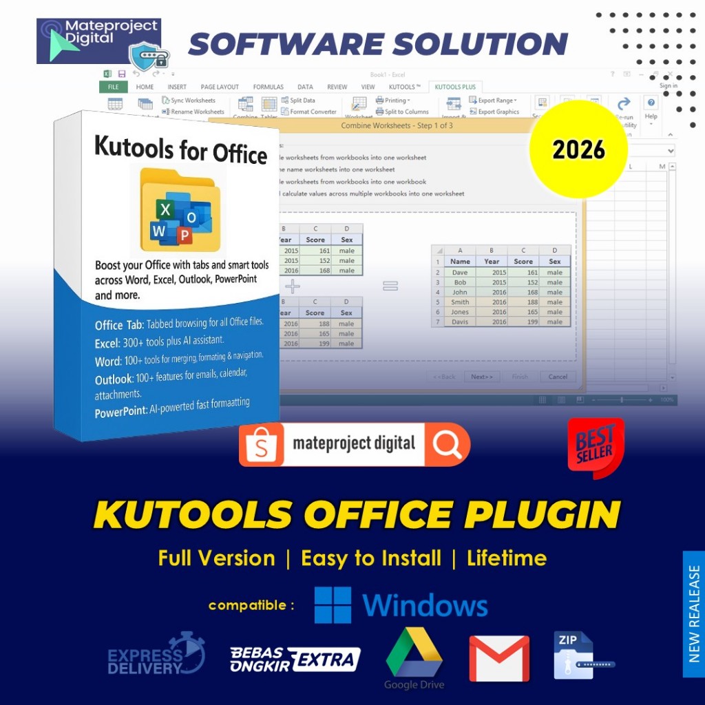 Kutools 2026 Plugin Add on Word / Excel / Outlook Full Version