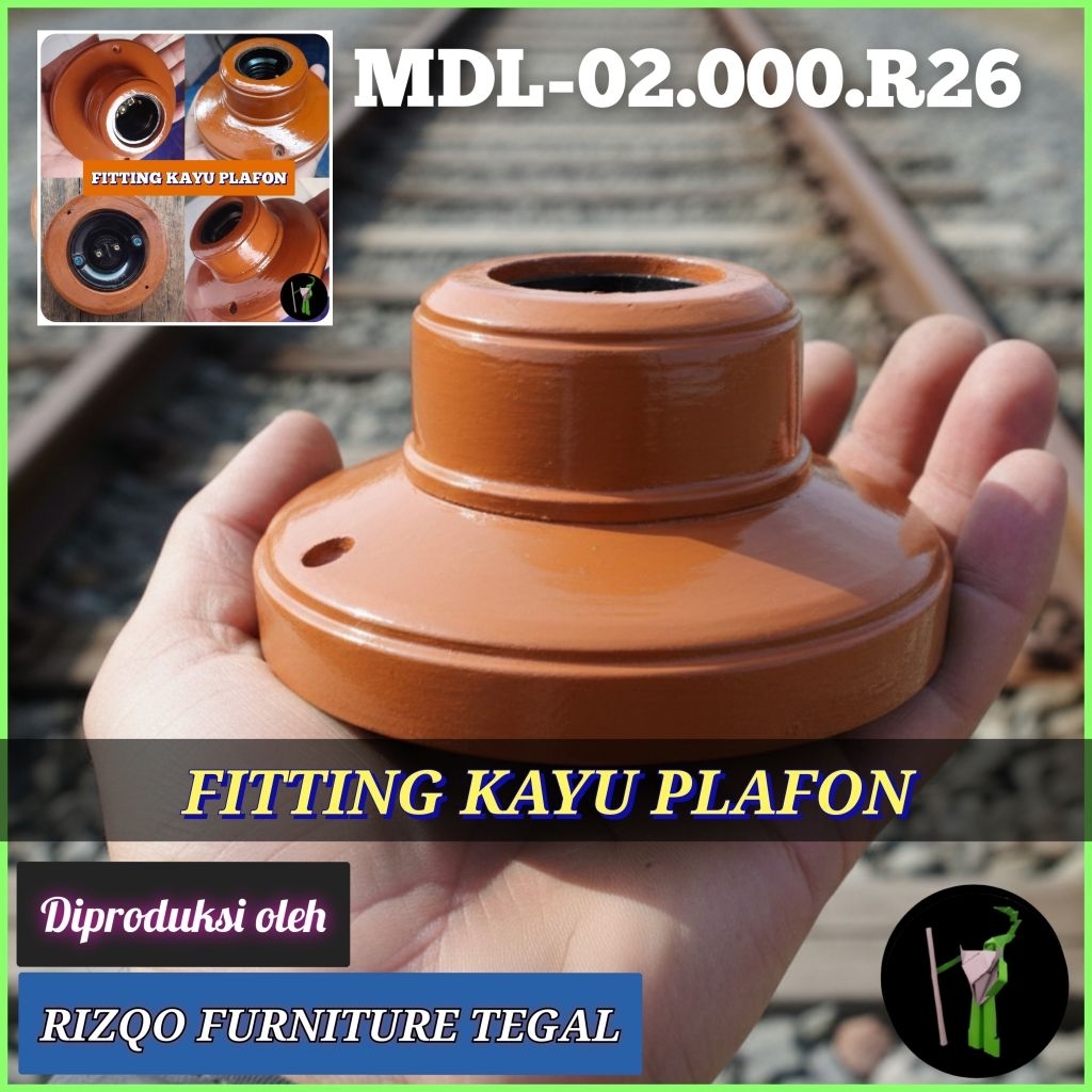 Fitting Kayu Plafon/Fitting Lampu Tempel