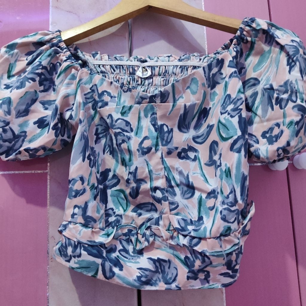 Kaos sexy wanita blue pink