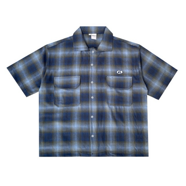 Crashco Kemeja Flanel katun Veterano Lumi Blue Black