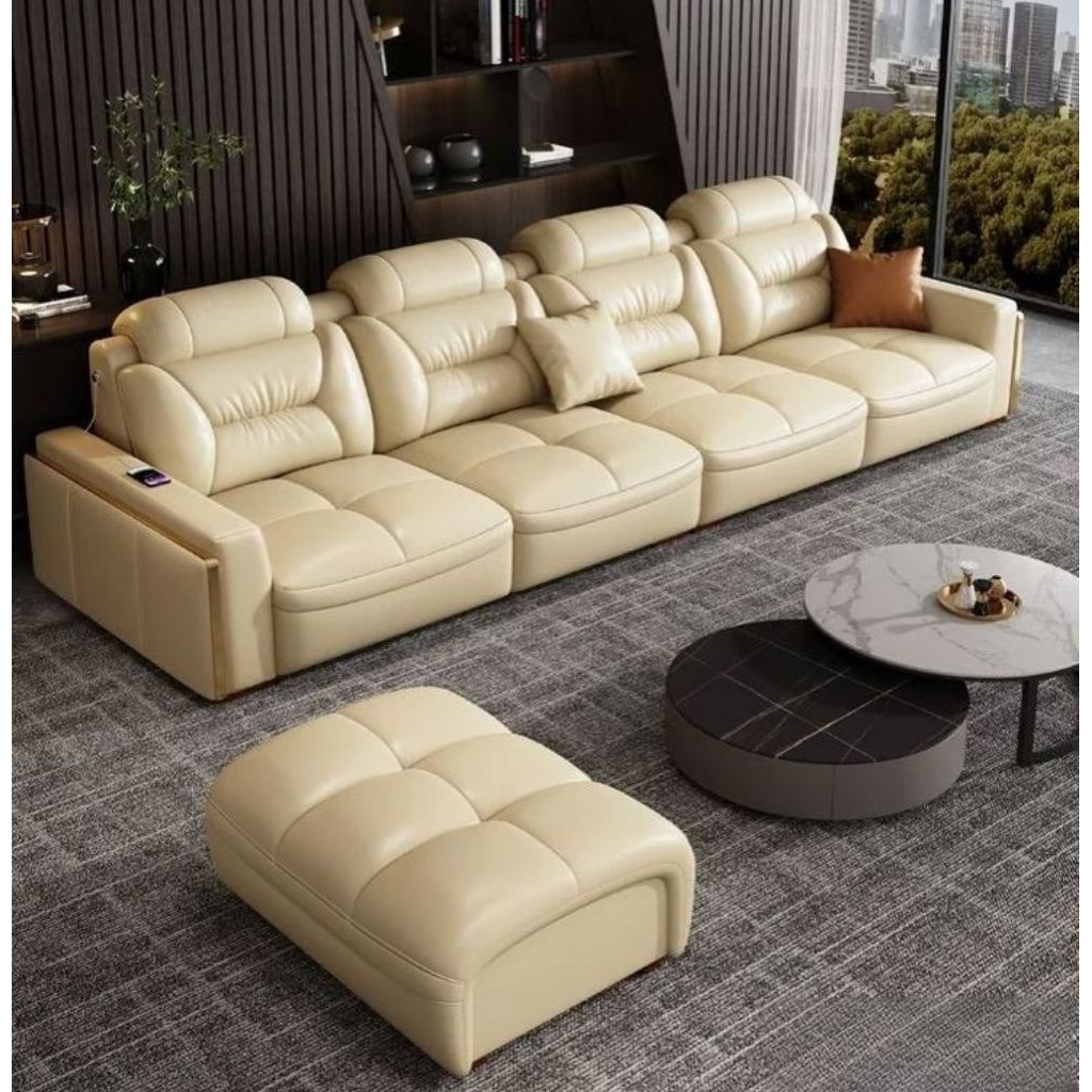 Sofa Minimalis Terbaru Sofa 31 with Stool Sofa Kulit Mewah Sofa Kursi Tamu Custom