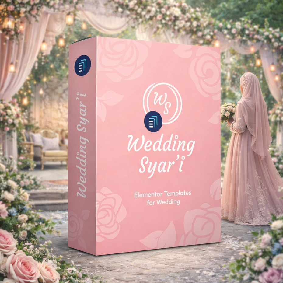 Template JSON Wedding Syar'i Elemenpress Undangan Website Tanpa Foto Faceless Invitation Web WordPre