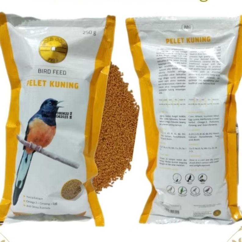 pakan burung goldcoin pelet kuning 450g