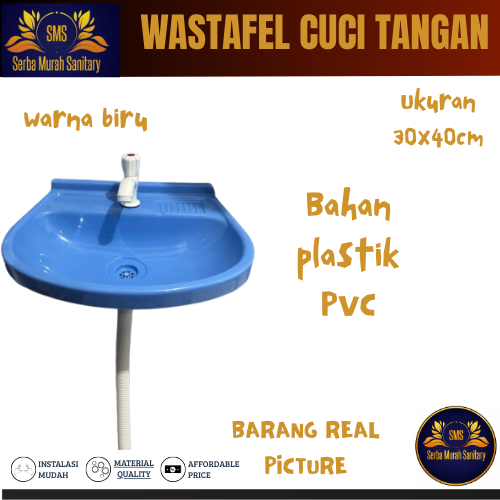 Wastafel Plastik Warna Biru Kualitas Tebal Ukuran 30 x 40 cm