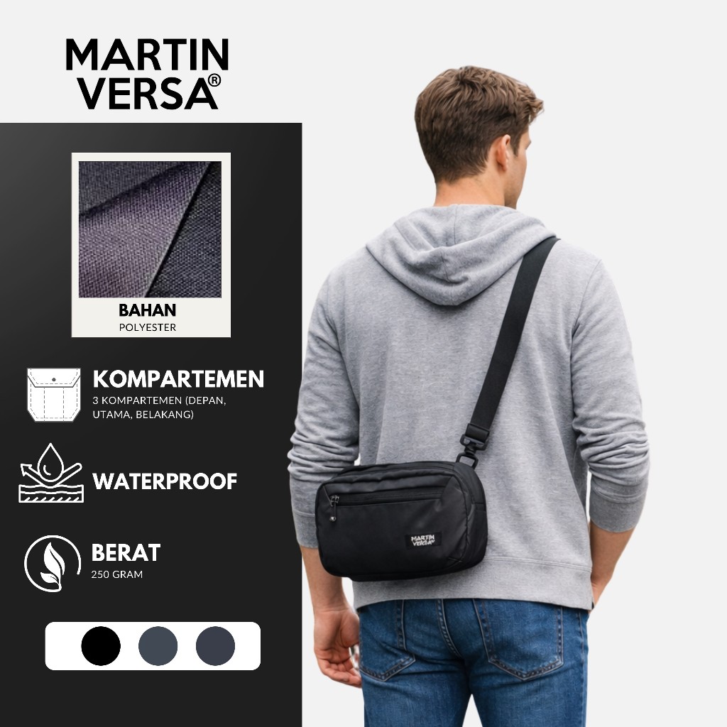 Martin Versa Nolan Tas Selempang Unisex Slingbag Pria Polyester