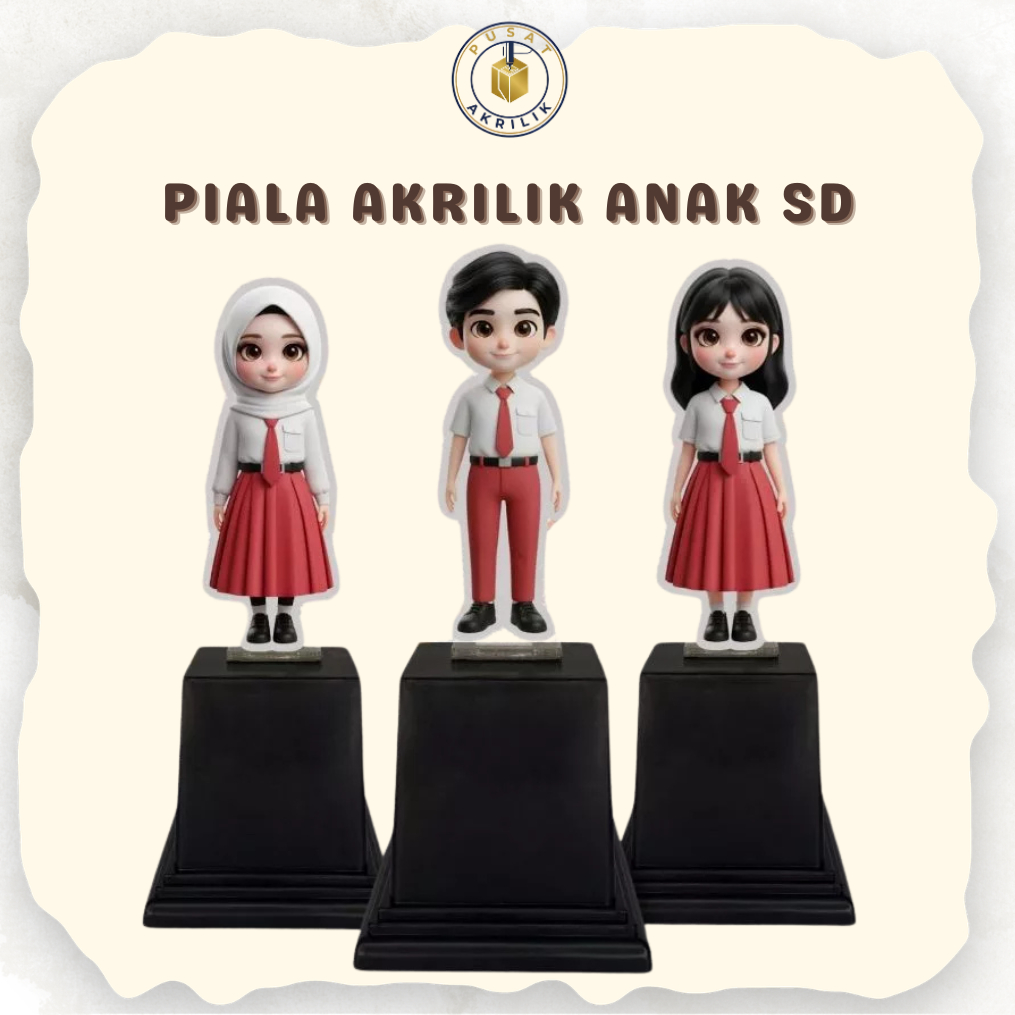 Piala Akrilik Wisuda Anak Sekolah SD | Tanpa Stiker | Hadiah Ranking,Penghargaan