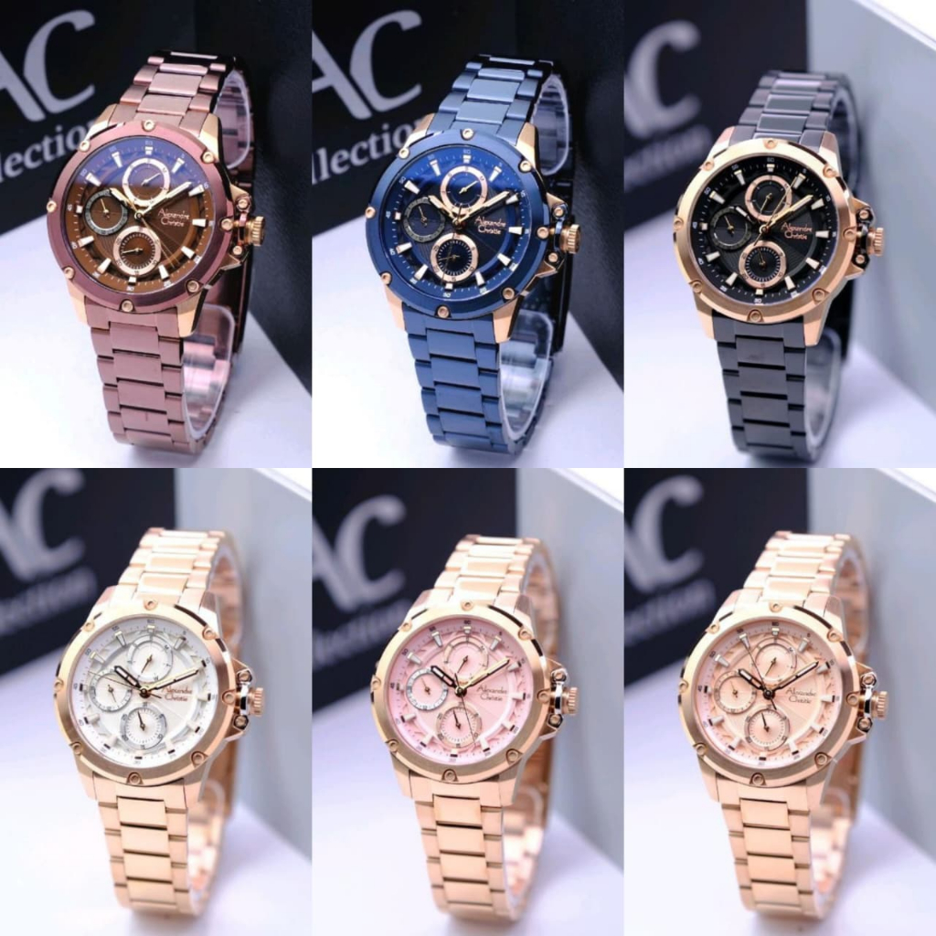 JAM TANGAN WANITA ALEXANDRE CHRISTIE AC 6564 AC6564 ROSEGOLD ORIGINAL