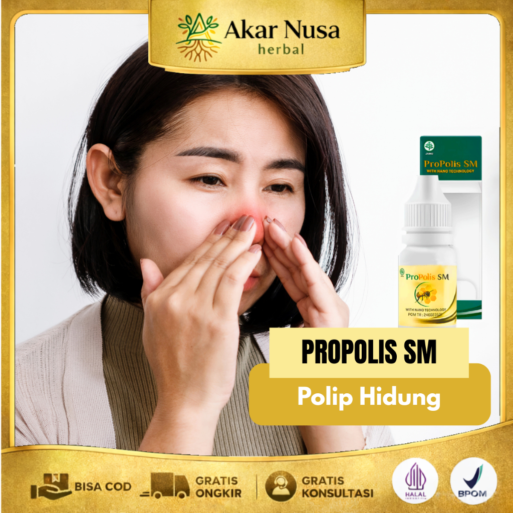Obat Polip Hidung Obat Sinusitis Rhinitis Konka Hidung Obat Infeksi Hidung - Propolis SM