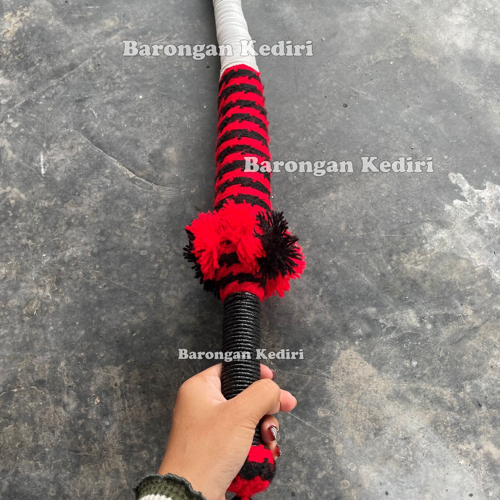 Barongan Kediri Pecut Bopo Dewasa Premium Tali Popok Putih Merah Hitam Panjang 3 Meter