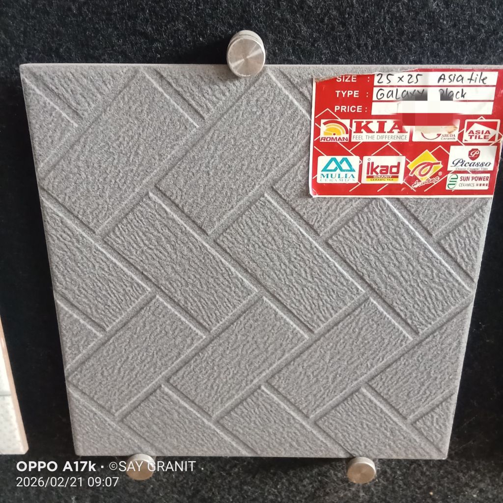 Keramik 25x25 asia tile galaxy black ltr