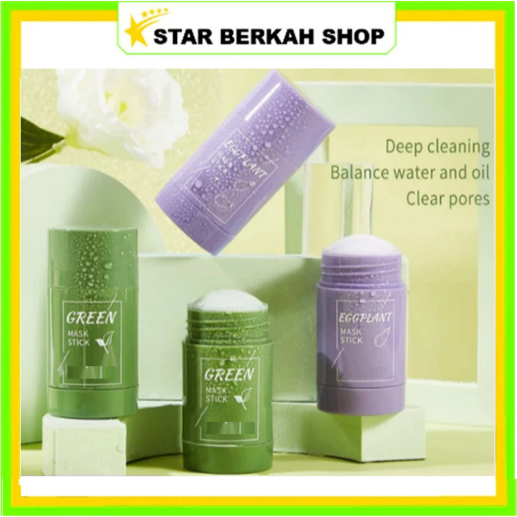 bop ORIGINAL ASLI wangi aroma green tea stick dan eggplant stick mask oil masker wajah komedo