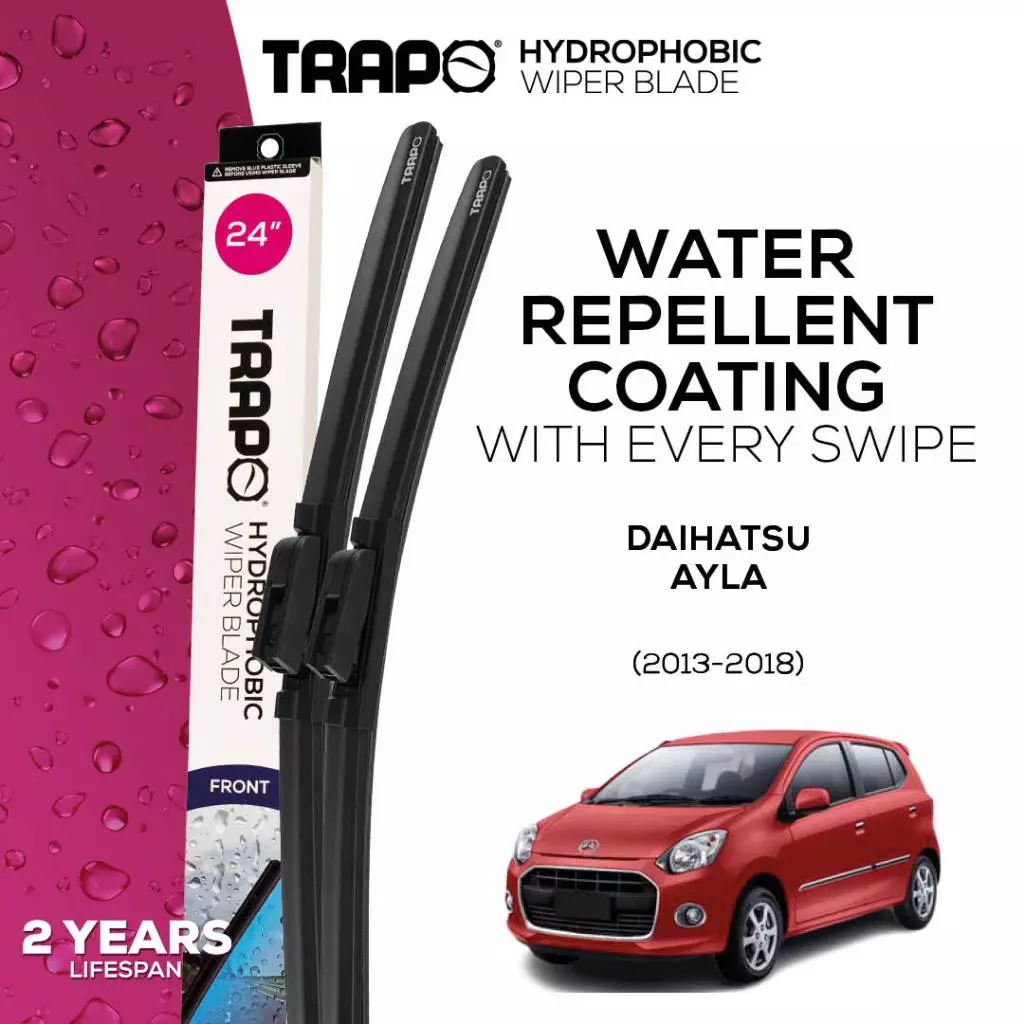 Wiper Blade Trapo Hydrophobic - Wiper Mobil Daihatsu Ayla / Agya (2013 - Sekarang) Original