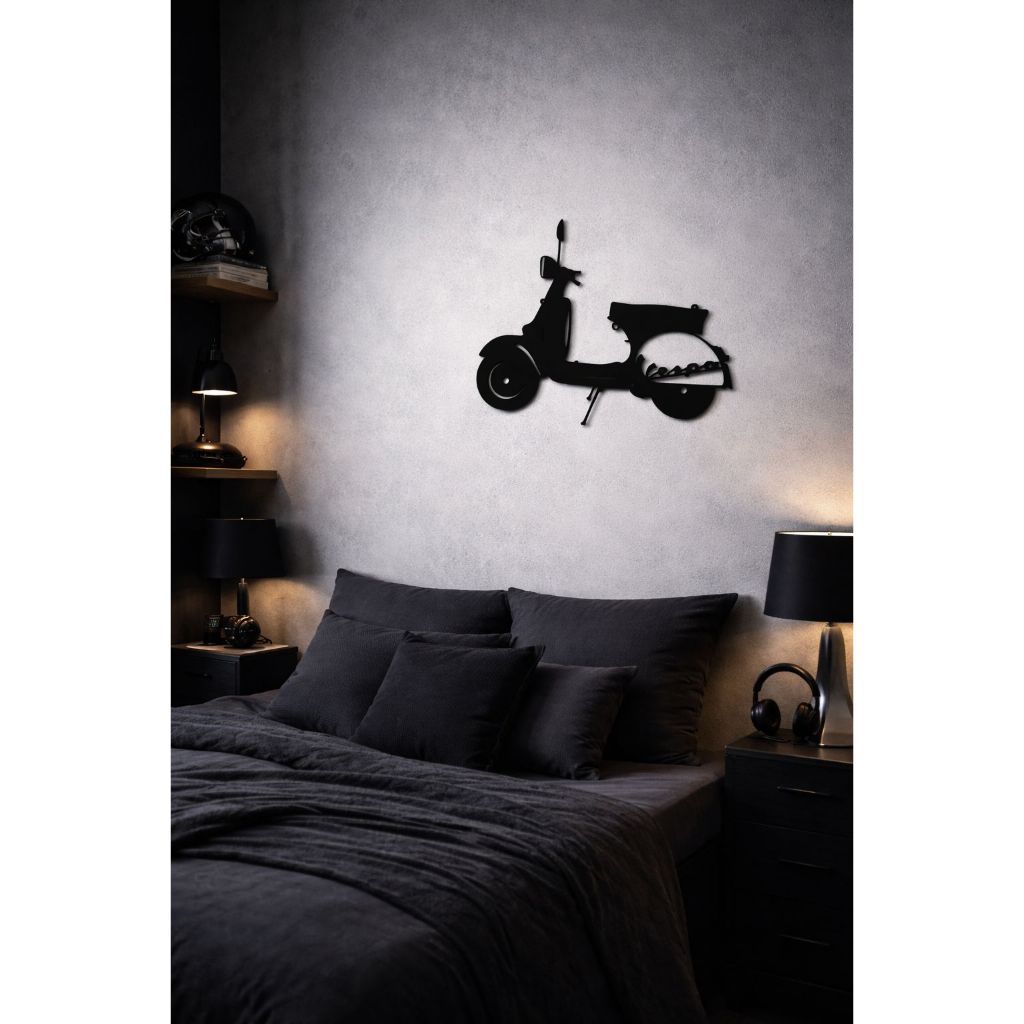 Prima Shabby Hiasan Dinding Kamar Cowok Cafe Siluet Acrilic Akrilik Hitam Black Cutting Laser