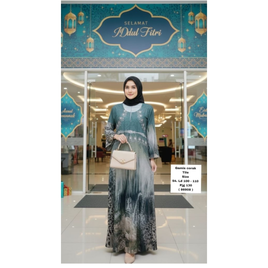 Gamis import wanita /gamis kaos korea kekinian (86908)