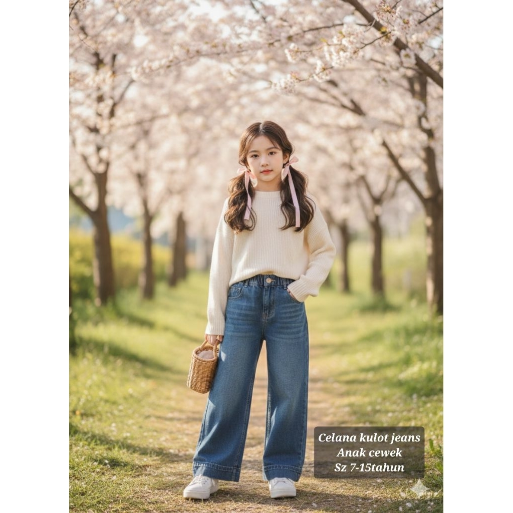 celana kulot jeans cewek celana kulot jeans anak perempuan celana kulot jeans anak wanita celana kul