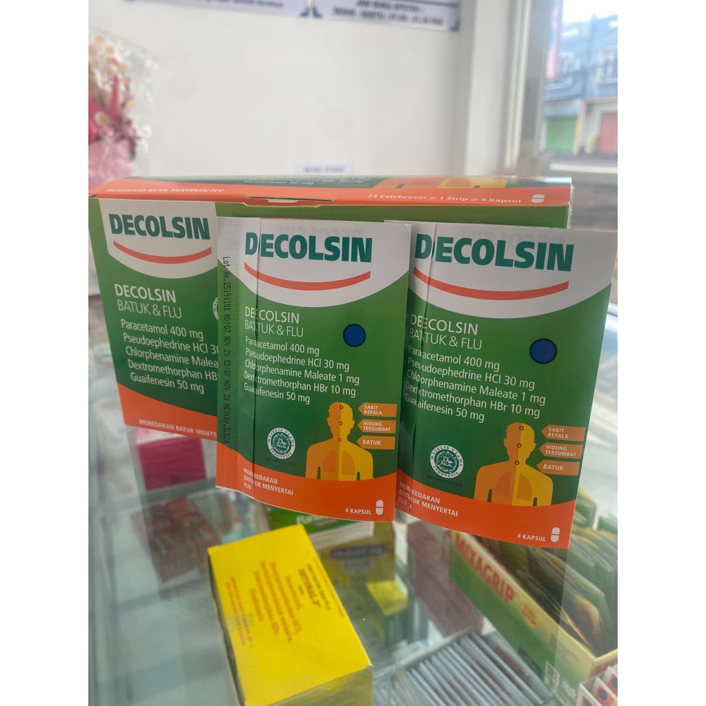 Decolsin 4 Kapsul - Obat Flu dan Demam dengan Paracetamol, Chlorpheniramine, Dextromethorphan