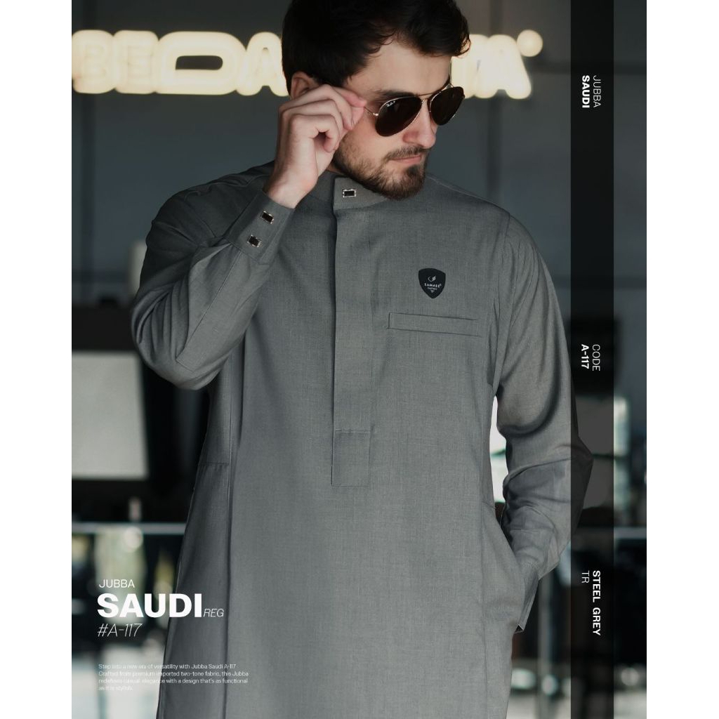 SAMASE Jubba Zipper A117 Jubah Pria Dewasa Lengan Panjang