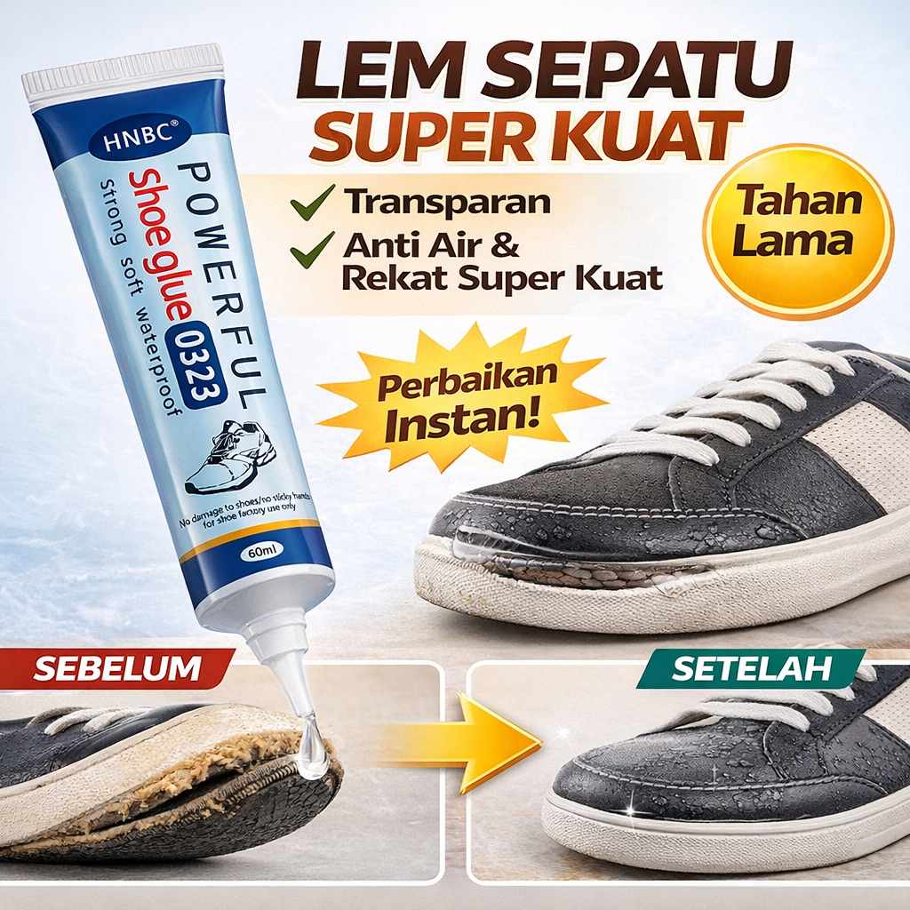 Transparan & Tahan Lama -Lem Perekat Khusus Sepatu Transparan Super Kuat/Lem Sepatu/Perbaikan Sepatu