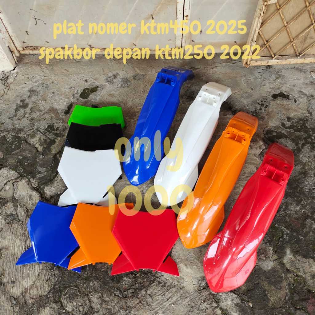 BODY SET KTM450 2025 2ITEM PLAT NOMER RBT KTM250 450 2025 SPAKBOR DEPAN KTM250 2022 NUMBER PLATE RBT