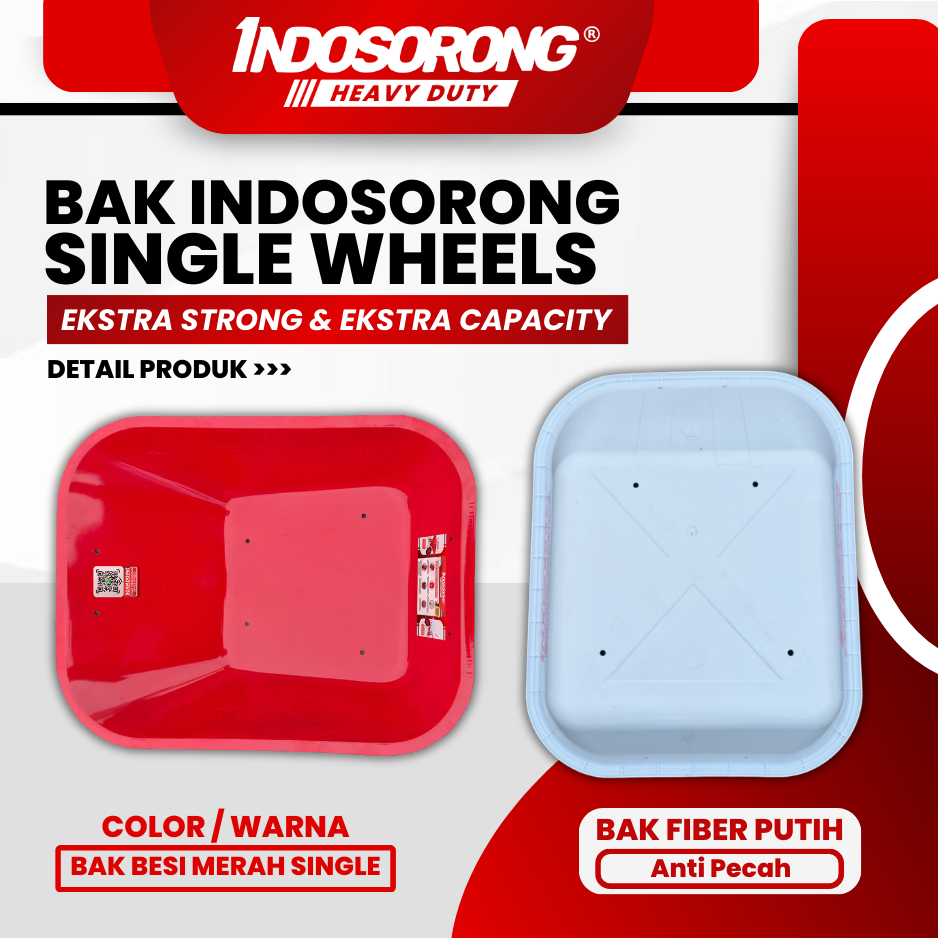 INDOSORONG (BAK SAJA) Heavy Duty Bak Besi / Bak Fiber / Bak Plastic Gerobak Sorong / Gerobak Sawit /