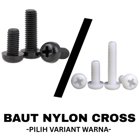 Baut Cross Nylon M3x25 Round Head Screw JP Plastik 25MM Baut Nylon M3x25 2,5cm
