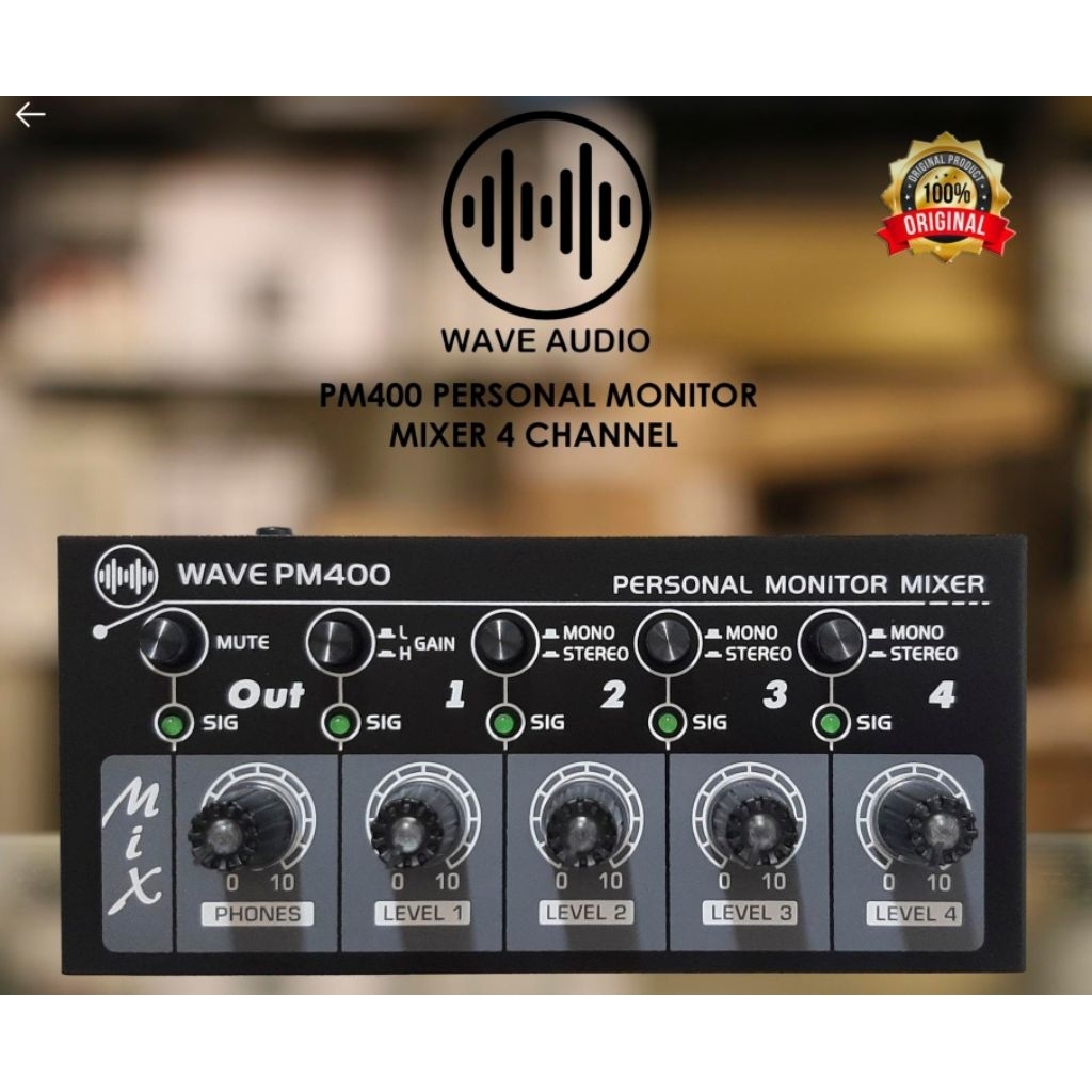 Wave Audio PM400 PM 400 Personal Monitor Mixer 4 Channel