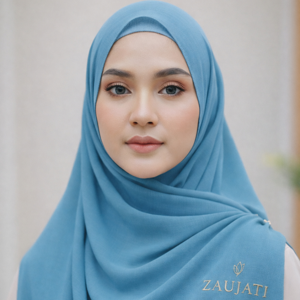 (3 PCS) Zaujati - Hijab Pashmina Arabian Premium Scarf - Biru Laut