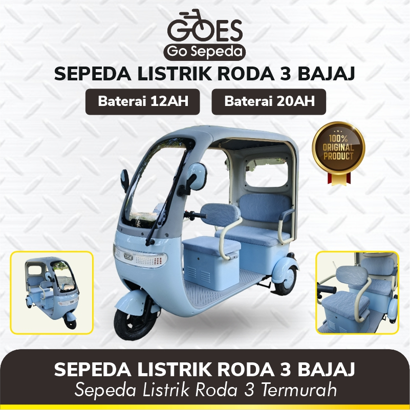 GOES Sepeda Listrik Roda 3 Bajaj Sepeda Listrik 800 watt Murah