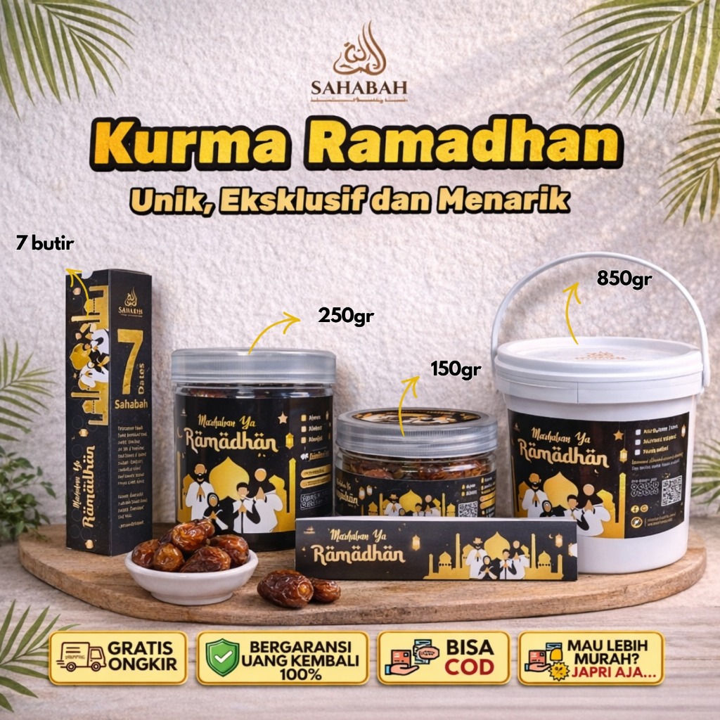 Kurma Ramadhan Sahabah Edisi Khalas | Kurma Premium | Cocok Untuk Parcel & Hampers Ramadhan
