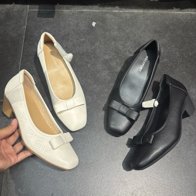 SALE‼️Rockport payles wedges kerja basic off white black