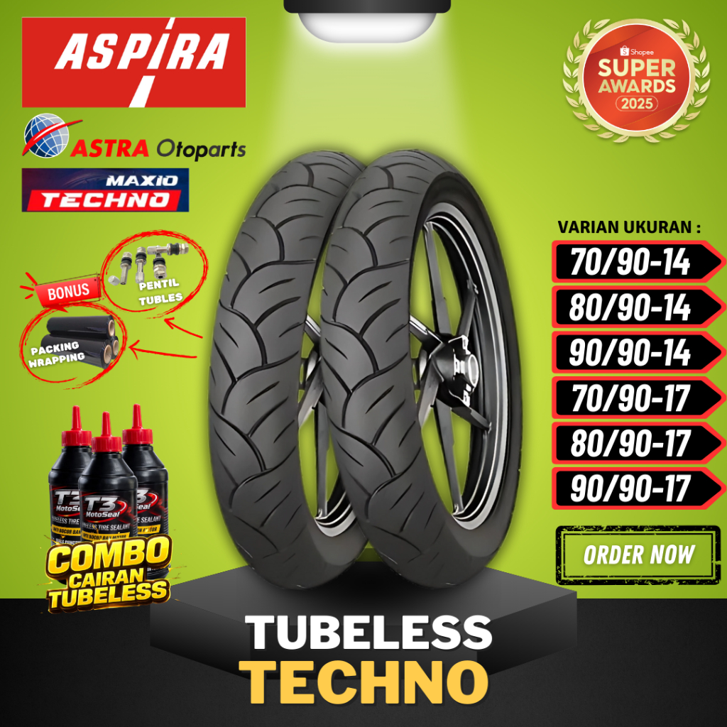 [READY COD] BAN ASPIRA TUBELESS / BAN TUBLES ASPIRA MAXIO TECHNO RING 17 / BAN LUAR ASPIRA RING 14 (