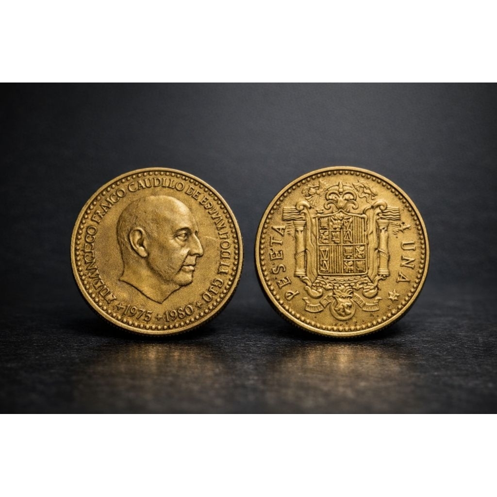 Koin Antik Spanyol UNA PESETA Jadul | Koleksi Koin Luar Negeri Vintage