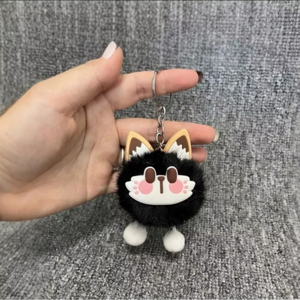 GANTUNGAN ANJING BULU LUCU WARNA WARNI | GANCI TAS MINI POM POM