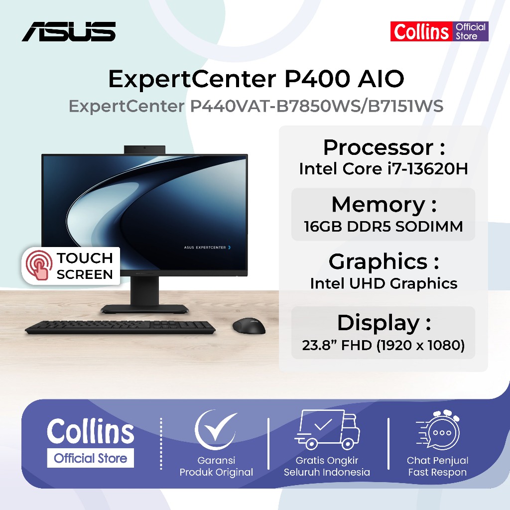 [TouchScreen] PC Asus AIO ExpertCenter P440VAT/Intel Core i7-13620H/16GB/512GB/23.8 inch/Windows 11 