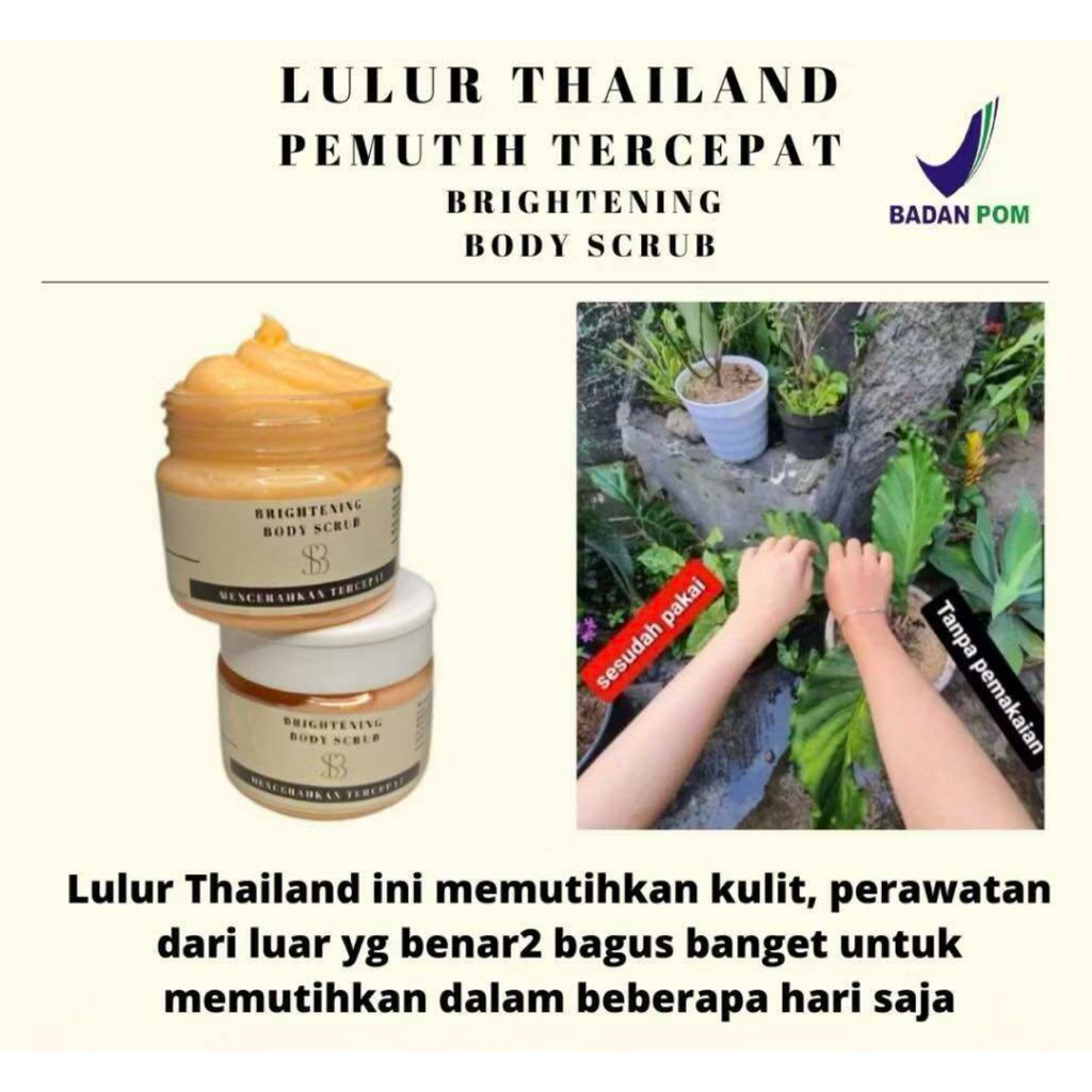 Lulur Thailand Pemutih Tercepat Brightening Body Scrub, LULUR THAILAND/LOTION THAILAND VIRAL / LOTIO