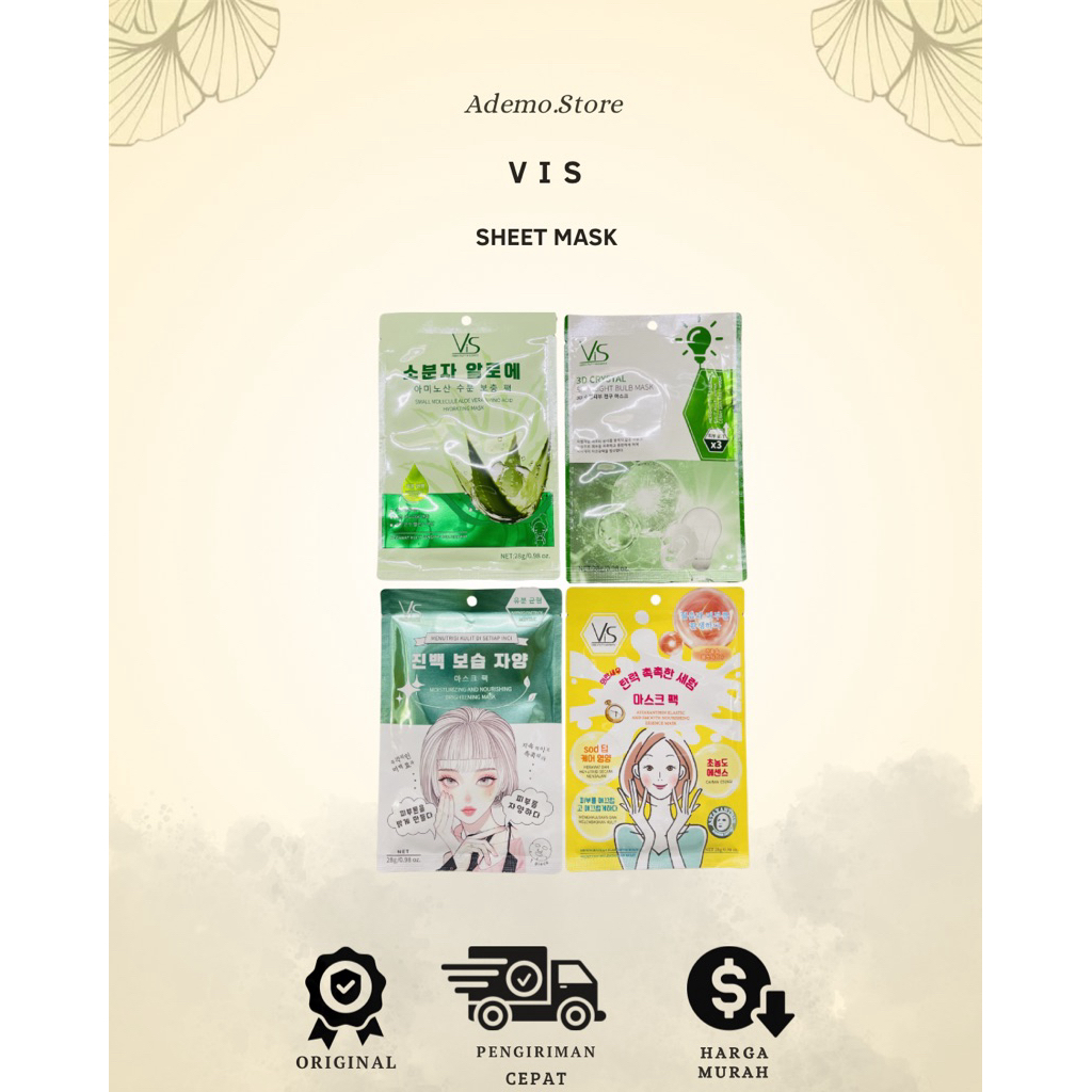 ViS Official Brightening Moisturizing Mask / Masker Korea Collagen / Full Essence Korea Skincare