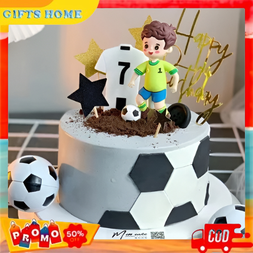 Cake Topper Kue Ulang Tahun Tema Bola Sepak Bola Basket Sepak Bola Perlengkapan Dekorasi Pesta Ulang