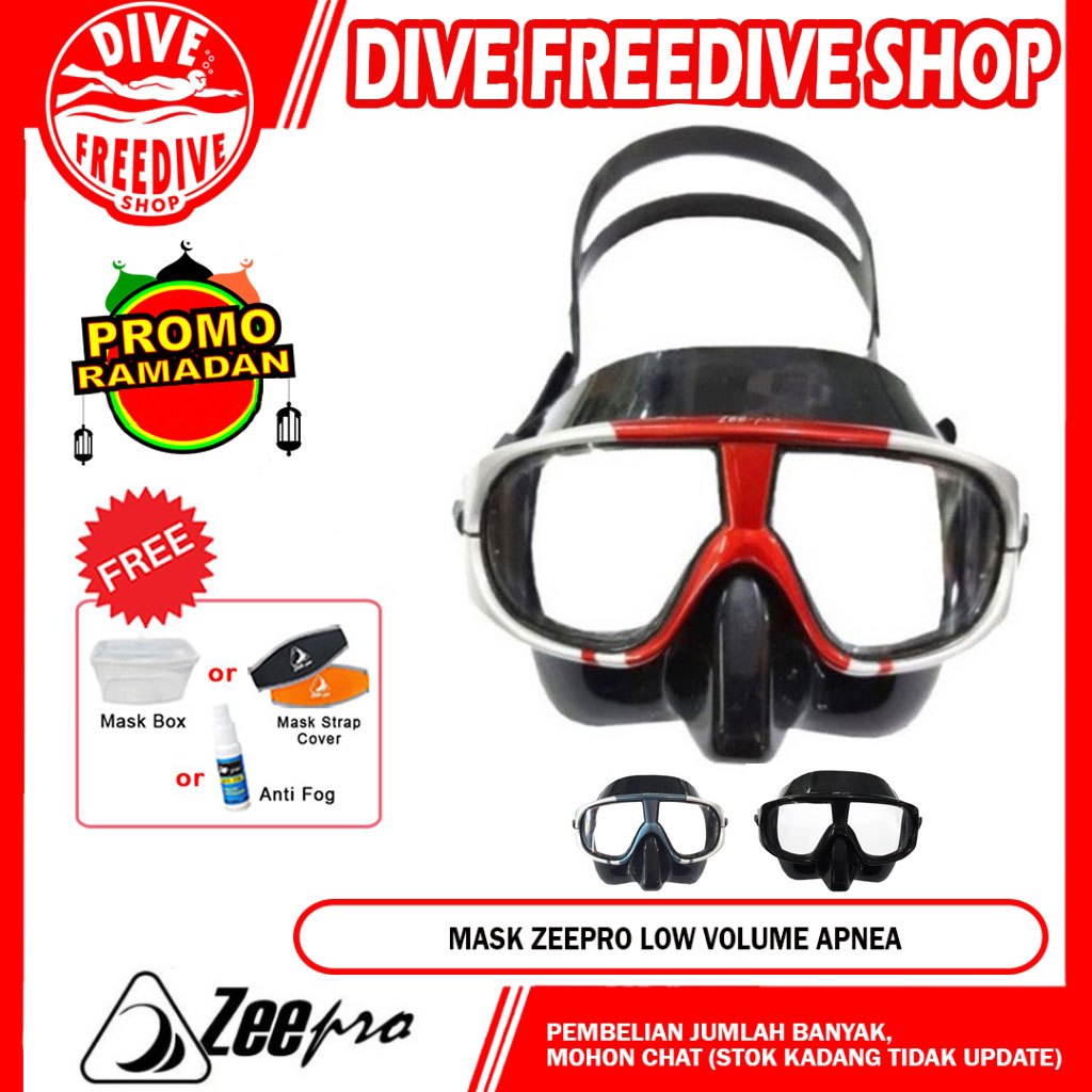 Mask Low Volume Zeepro Apnea Masker Kacamata Selam Scuba Diving Freediving Spearfishing Apnea Freedi