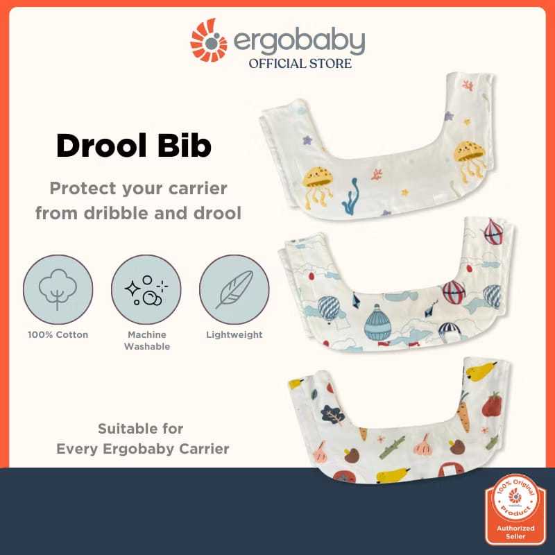 Ergobaby Drool Bib / Celemek Bayi Untuk Gendongan Ergobaby