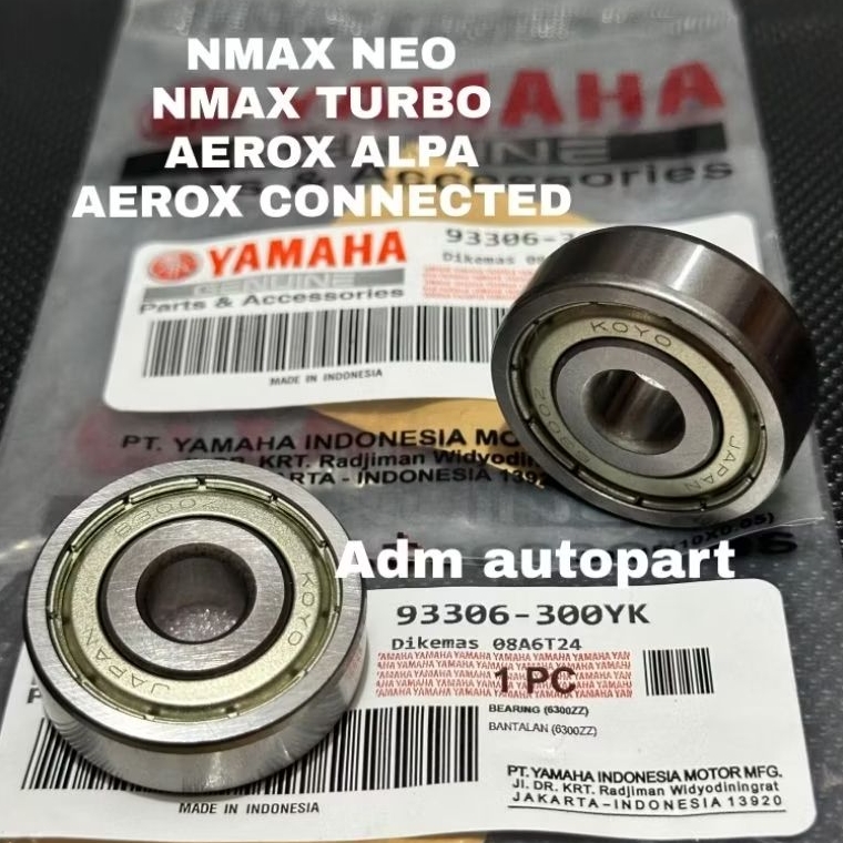 Bearing laher Roda depan kanan kiri 2PCS 6300zz Yamaha Nmax Neo Nmax Turbo Aerox Alfa Aerox Connecte