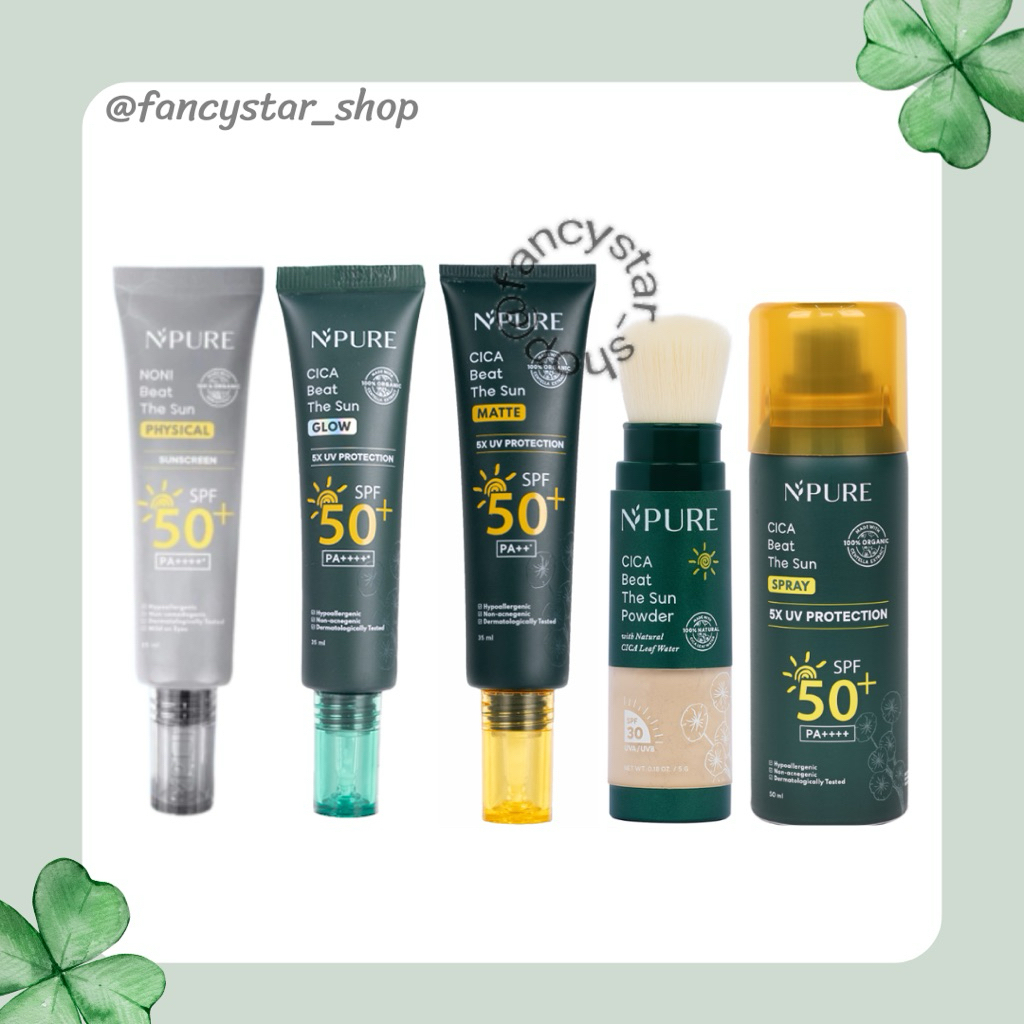 [BPOM] NPURE Cica Beat The Sun Powder/Matte/Glow/Spray | Noni Beat The Sun Physical Sunscreen