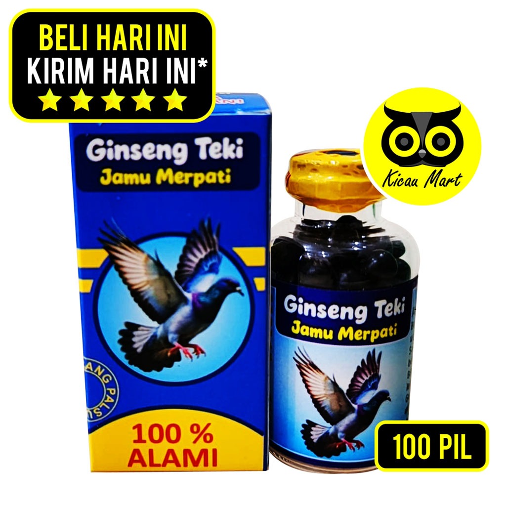 KICAU MART Ginseng Teki Doping Merpati 100 pil Jamu Herbal Vitamin Obat Burung Merpati Balap Kolong 