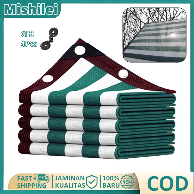 Runnict Store - Mishilei Paranet 99% Anti-UV Kepadatan Tinggi Jaring Paranet Jaring Hijau-Putih Anti