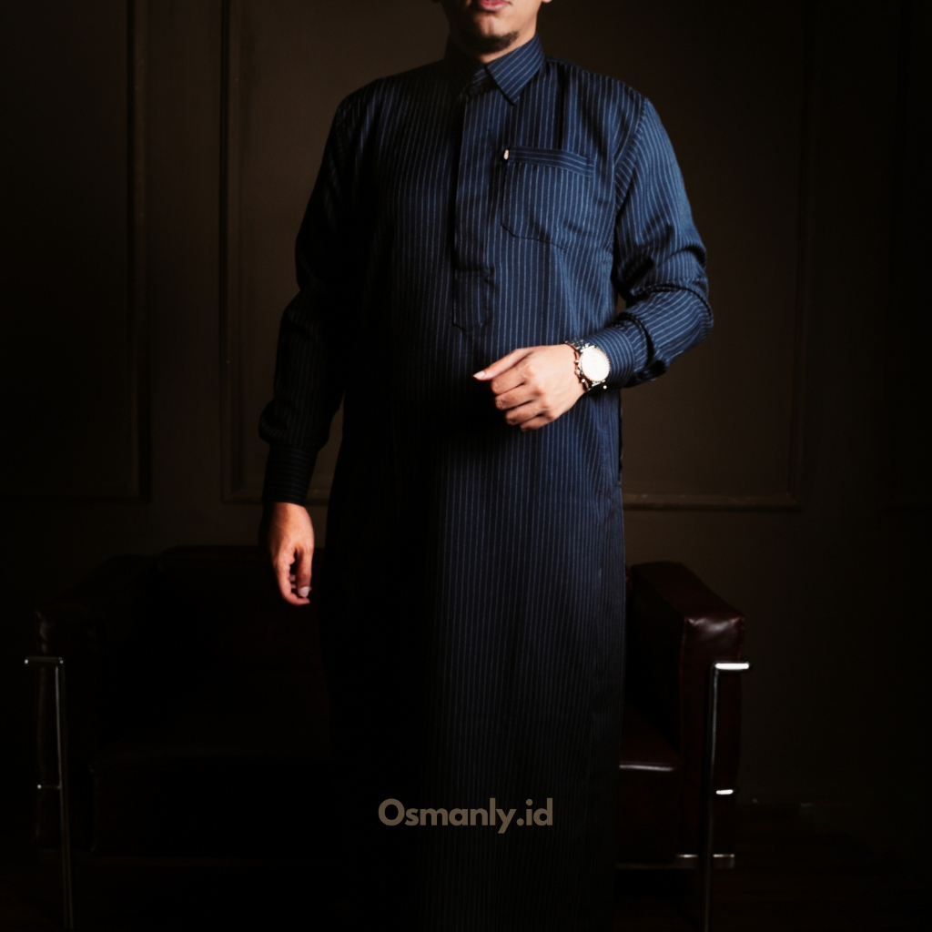 [NEW 2026] Jubah Premium Navy Limited Edition (THOBE EMIR) - Osmanly Jubah Sultan Semi SlimFit Lenga