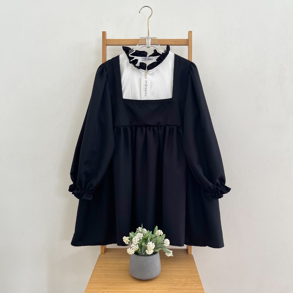 Eclemix Blouse Wanita Baby Doll | Top Rula | Atasan Resleting Depan