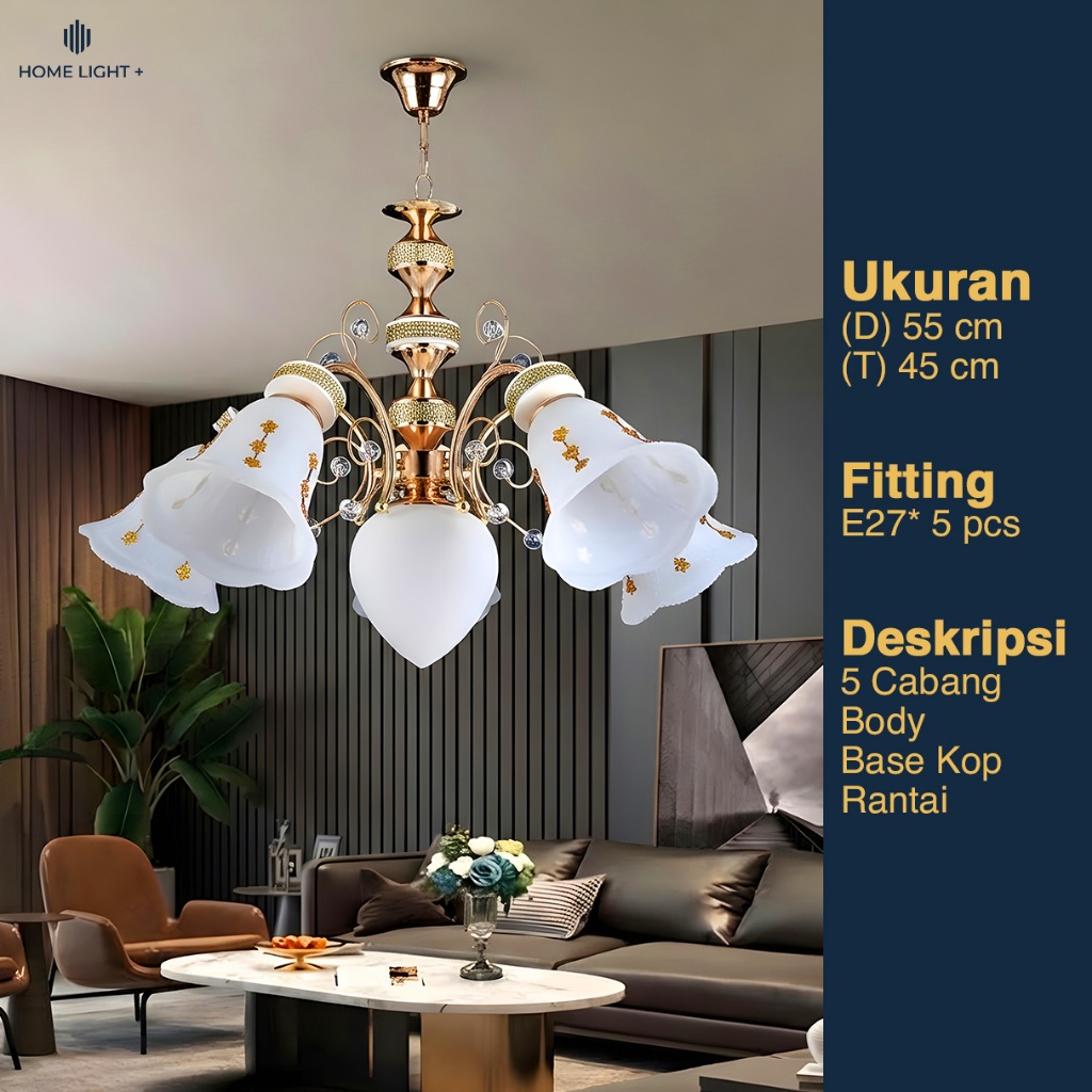 Lampu Gantung Ruang Tamu Minimalis Bunga Aesthetic Hias 53
