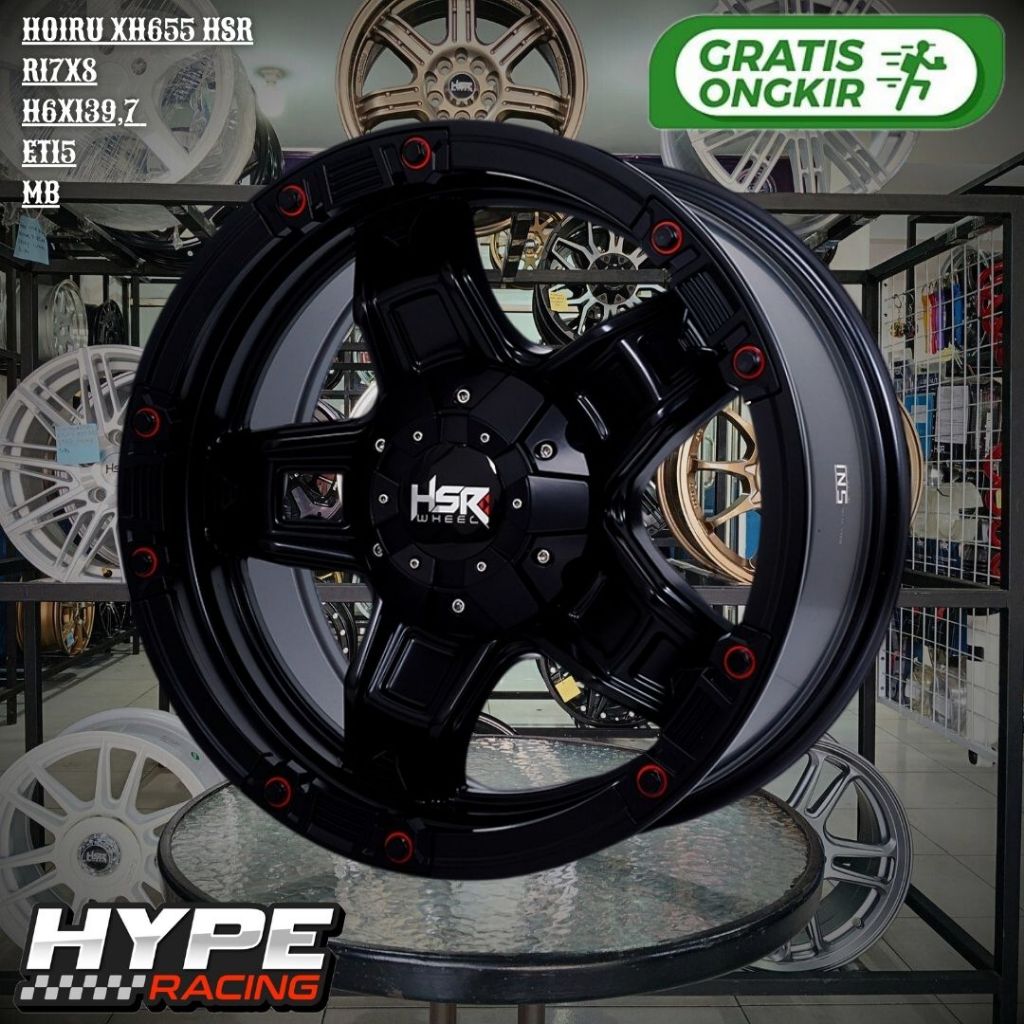 Velg Mobil HSR Hoiru XH655 R17 6x139,7 Untuk Fortuner Hilux Pajero Triton Ring 17